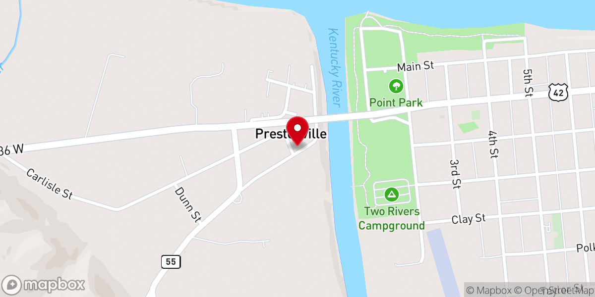 Map showing location of Calvery Full Gospel