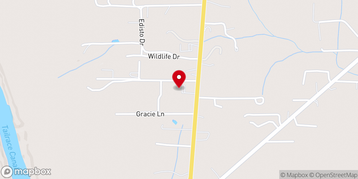 Map showing location of Santee Circle Community Church