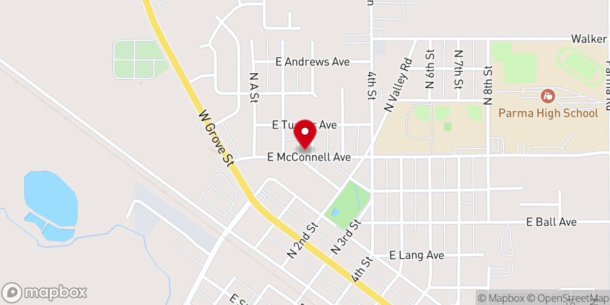 Map showing location of Parma Church of Christ
