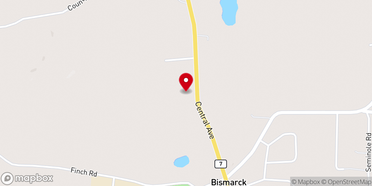 Map showing location of Bismarck First Methodist Church