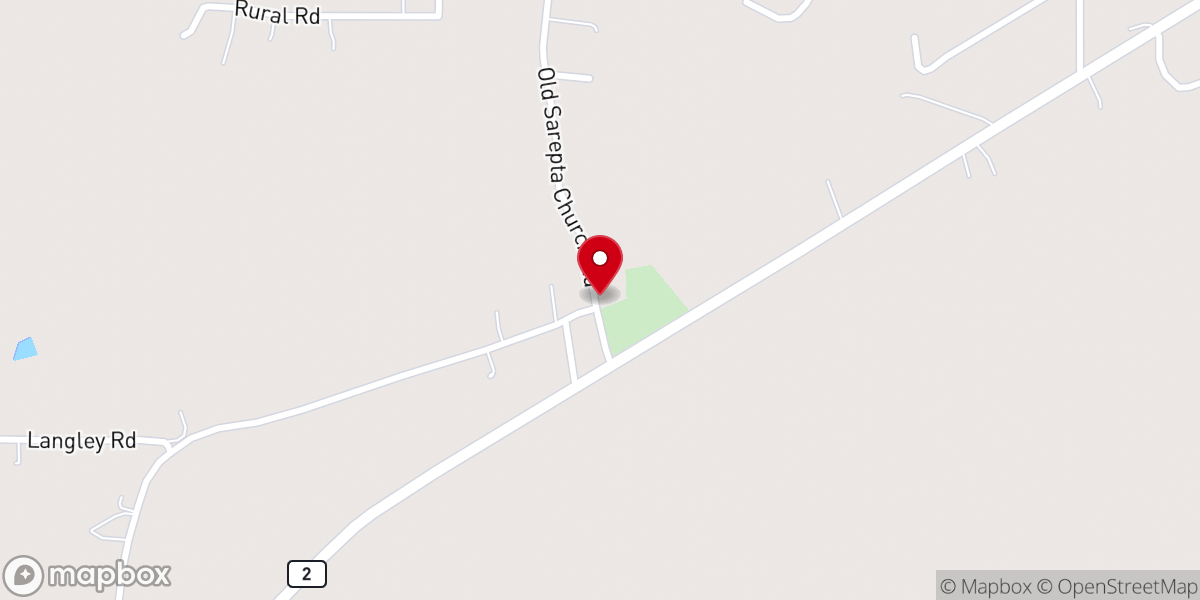 Map showing location of Old Sarepta Mssnry Baptist Ch
