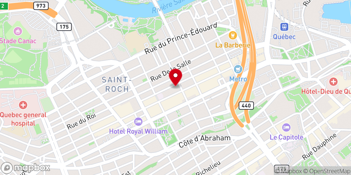 Map showing location of Saint-Roch Catholic Church