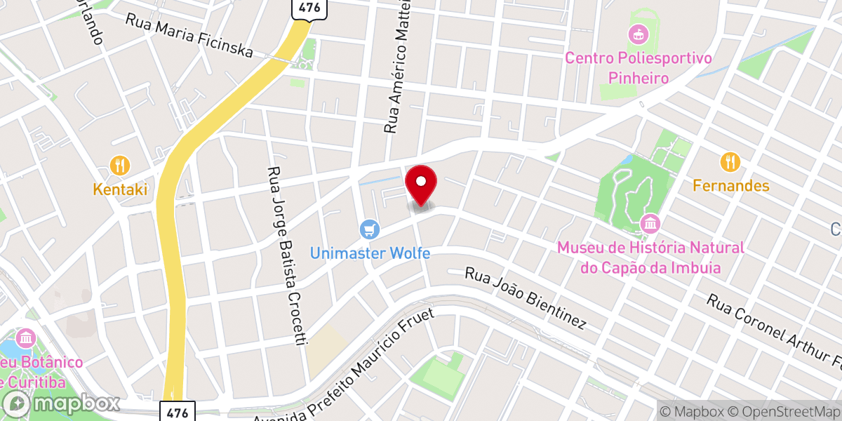 Map showing location of Paz Church Curitiba