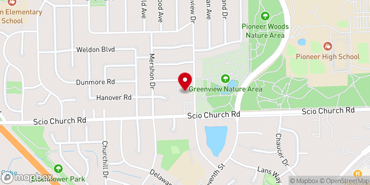 Map showing location of Westminster Presbyterian Church