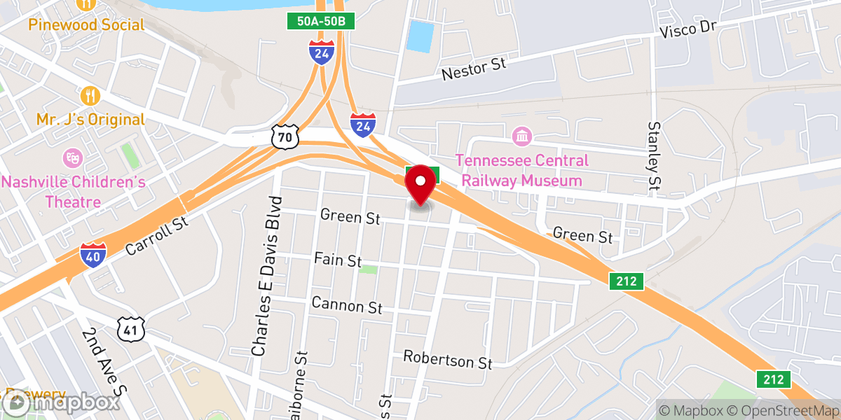 Map showing location of St Luke's Primitive Baptist