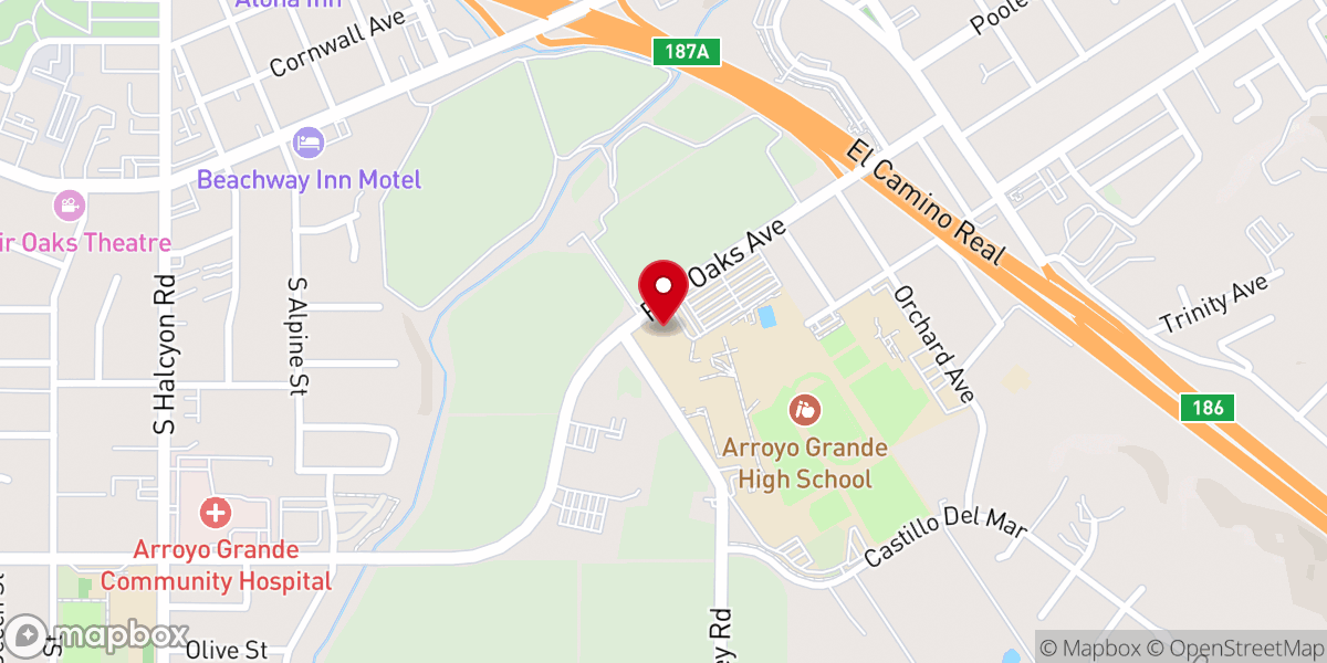 Map showing location of Clark Center for the Performing Arts