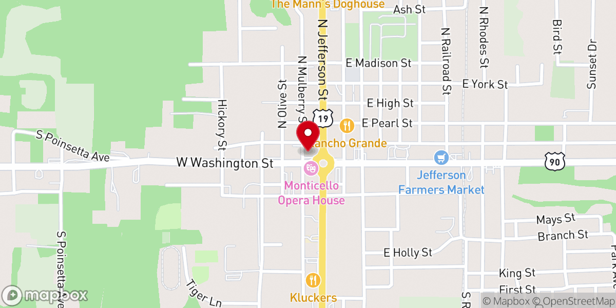Map showing location of Monticello News