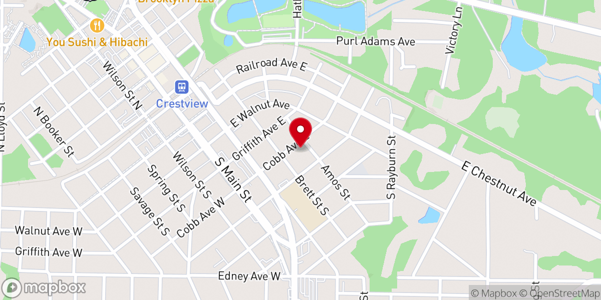 Map showing location of Crestview Mennonite Church