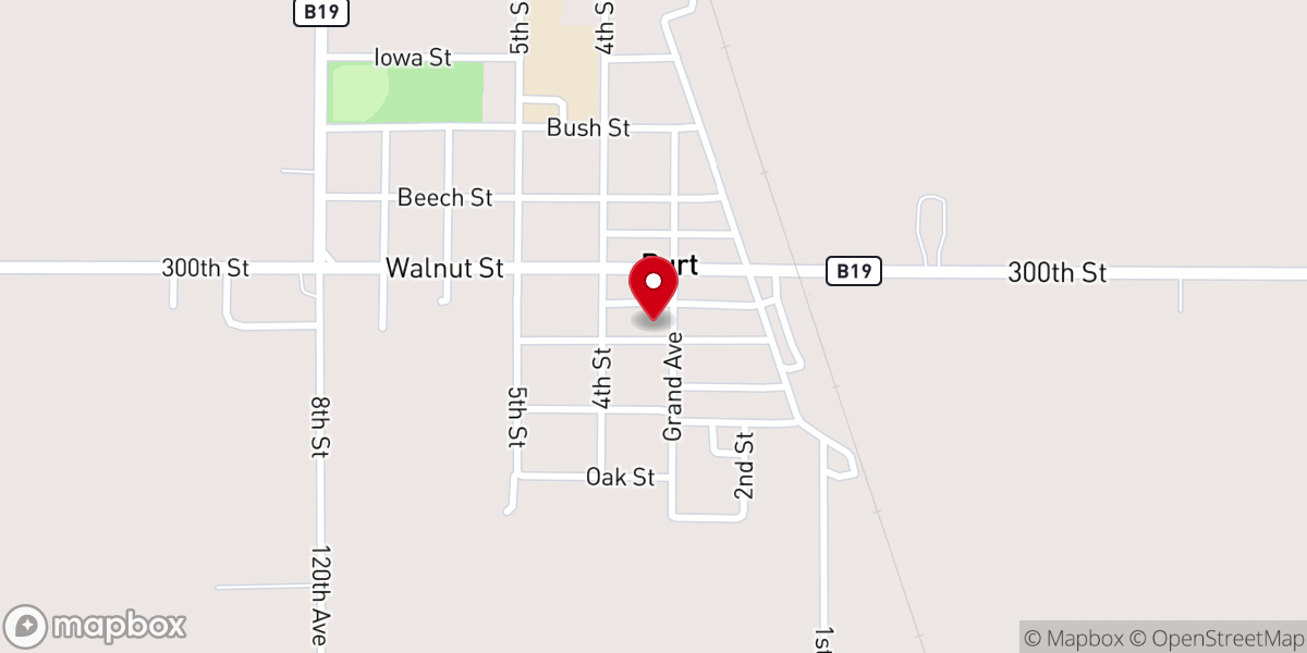 Map showing location of Presbyterian Church