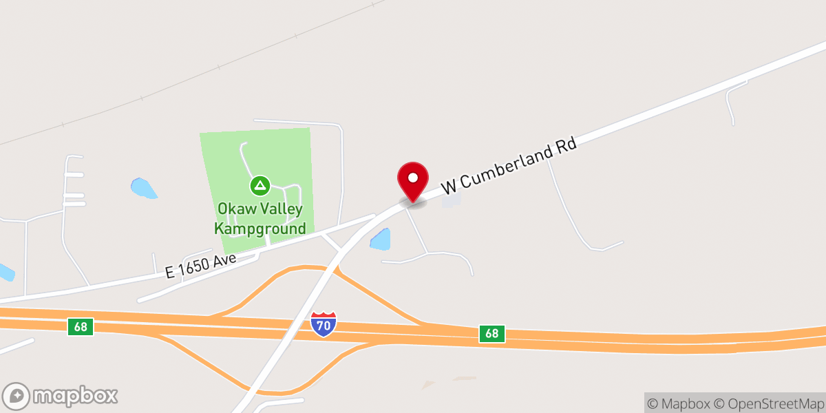 Map showing location of ACT Road Angel Truckers Center