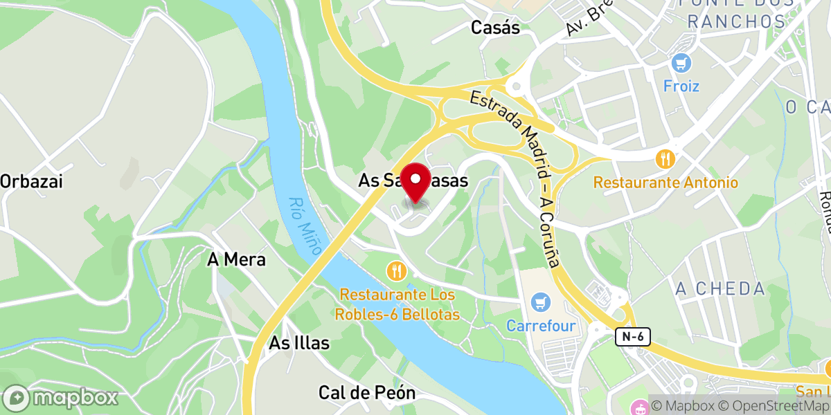 Map showing location of Iglesia de Santiago de Saamasas