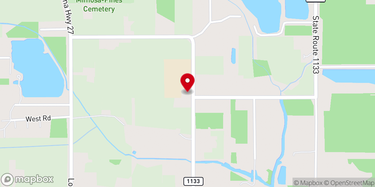 Map showing location of Vincent Baptist Church