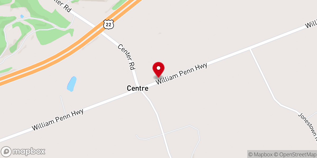 Map showing location of Centre Lutheran Church