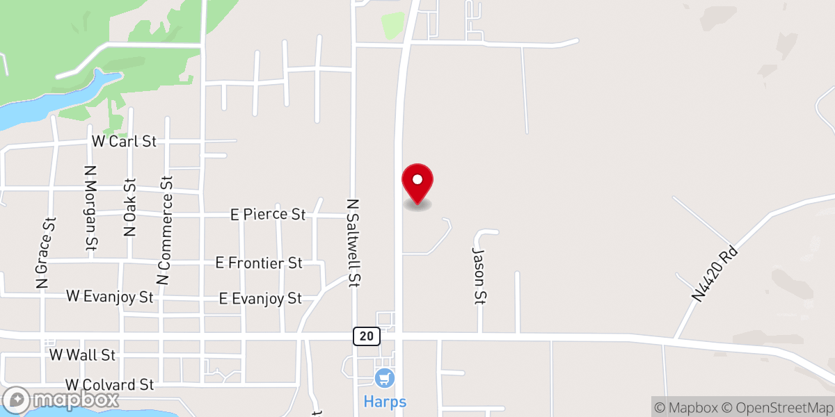 Map showing location of Freedom Baptist Church