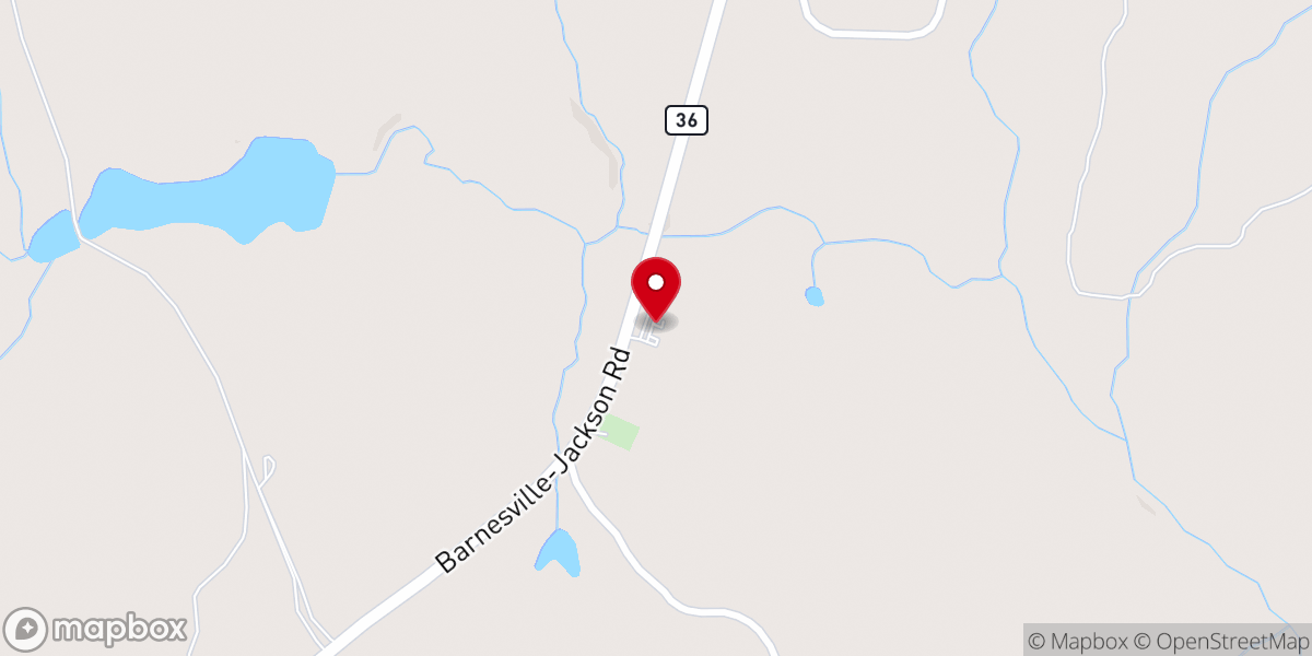 Map showing location of New Hope Baptist Church