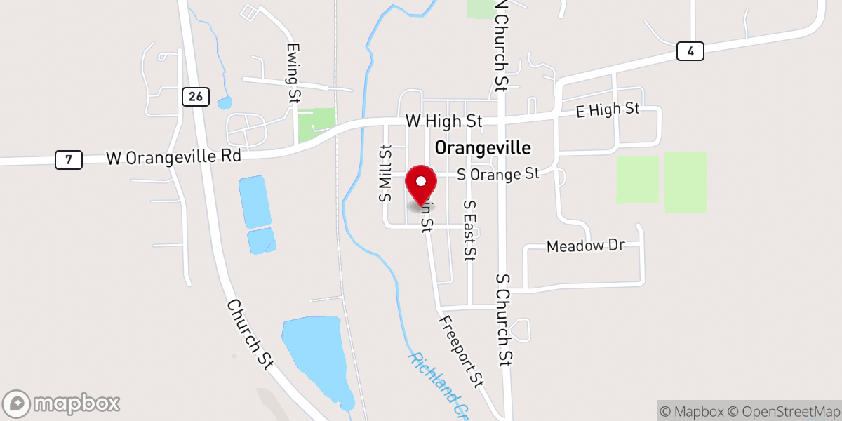 Map showing location of Grace Evangelical Free Church