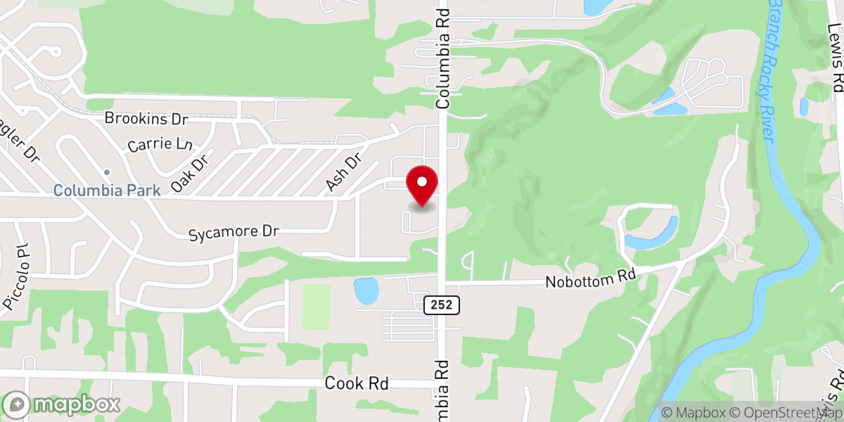 Map showing location of All Saints ELCA Olmsted Falls