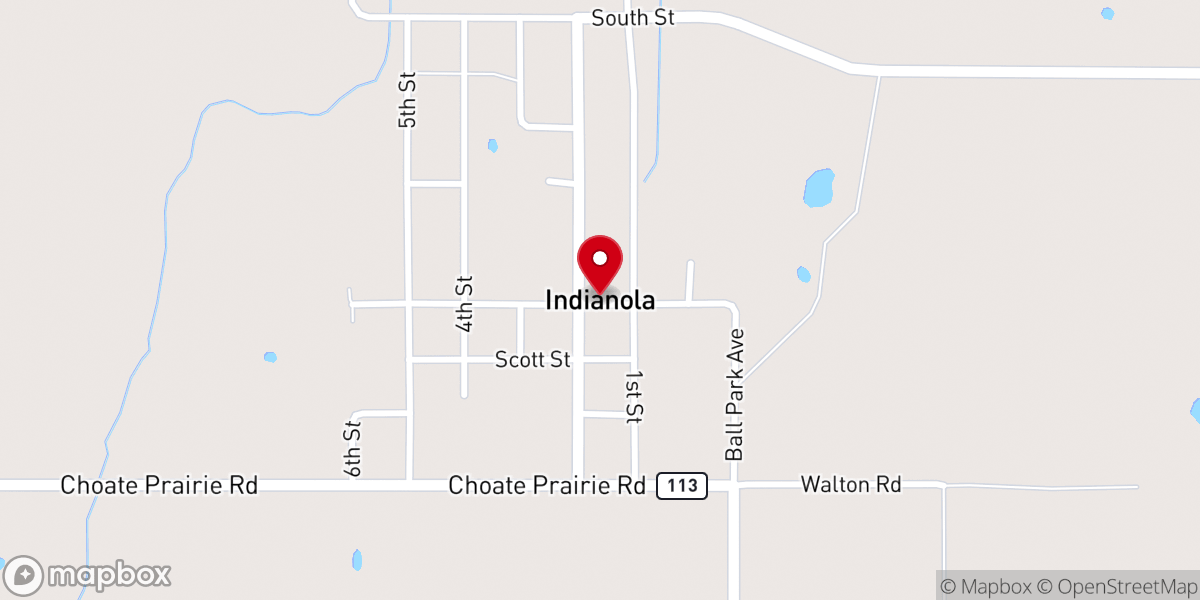Map showing location of New Hope Freewill Baptist Church