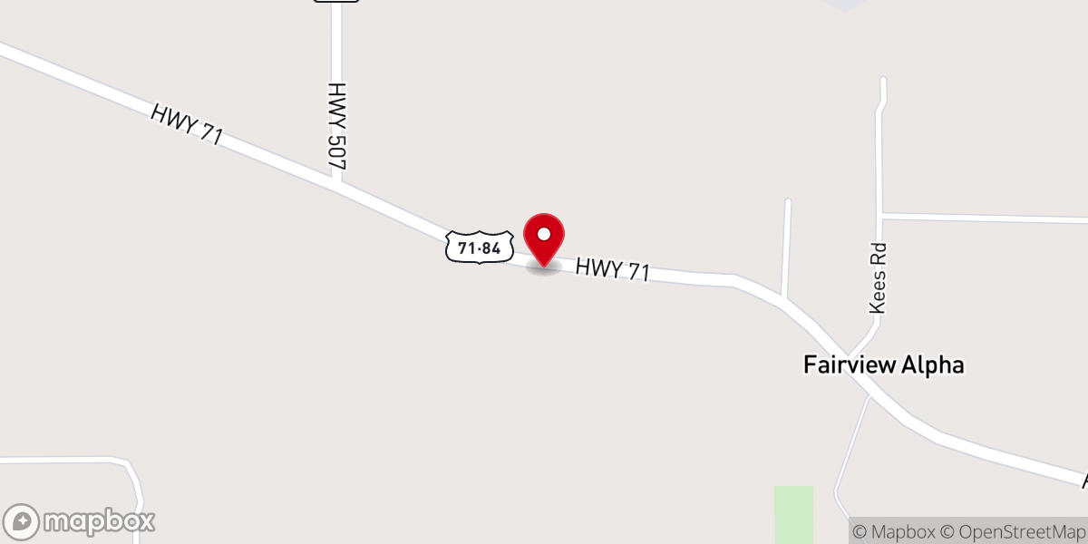 Map showing location of Fairview Baptist Church