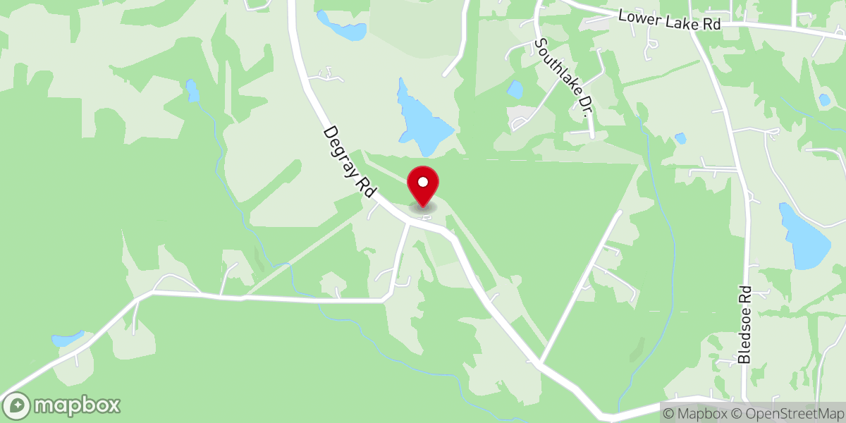 Map showing location of DeGray Baptist Church