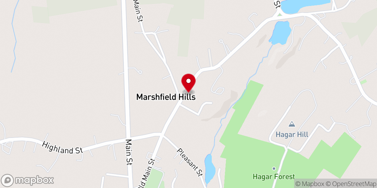 Map showing location of Marshfield Hills General Store