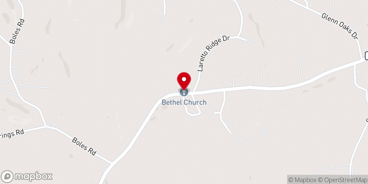 Map showing location of Old Bethel Church Historical Site