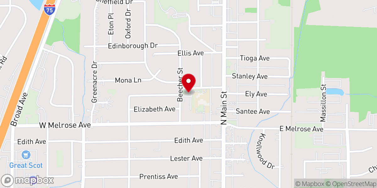 Map showing location of Findlay Grace Brethren Church