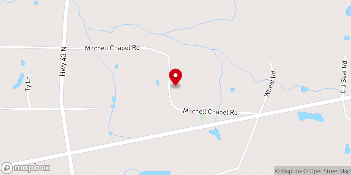 Map showing location of Mitchell Chapel Church of God