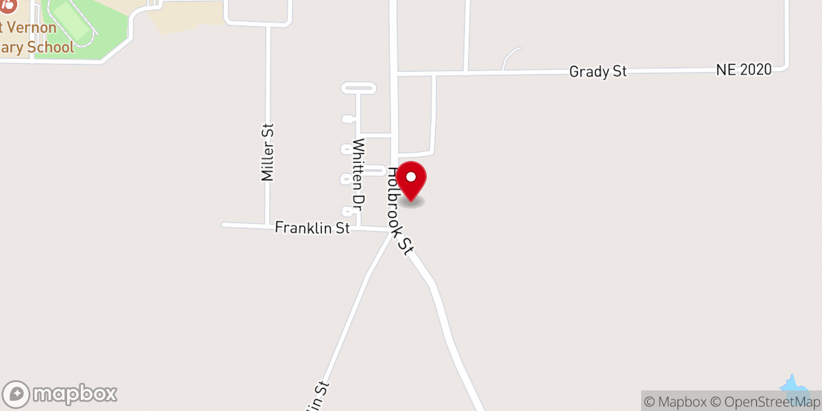 Map showing location of Denton Baptist Church