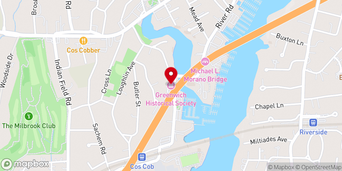 Map showing location of Greenwich Historical Society