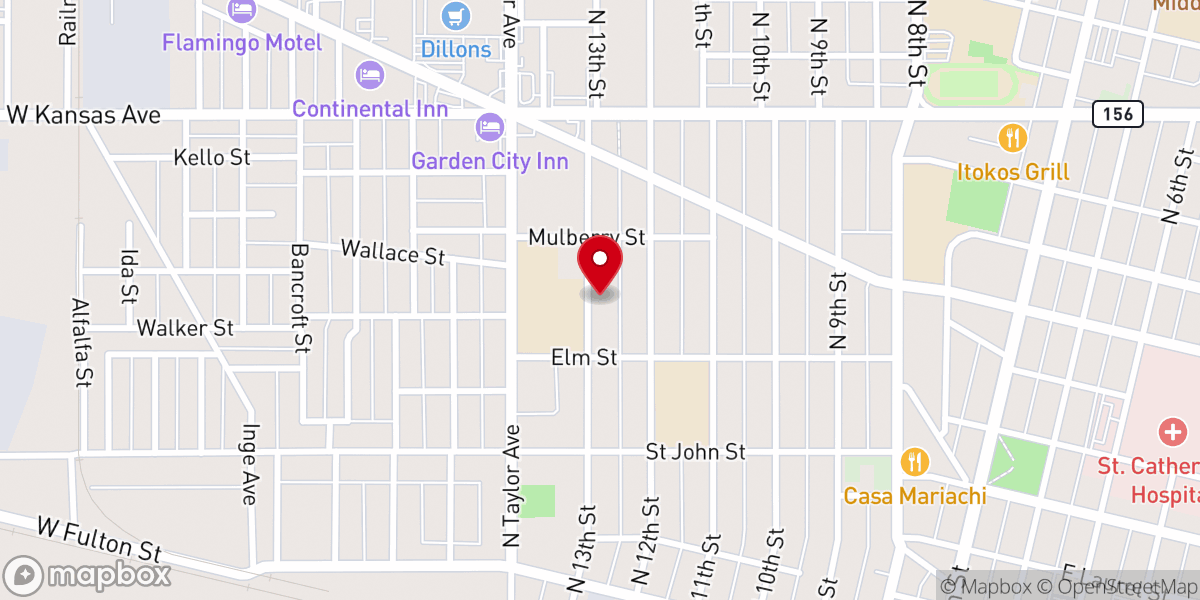 Map showing location of Evangelica United Methodist Church