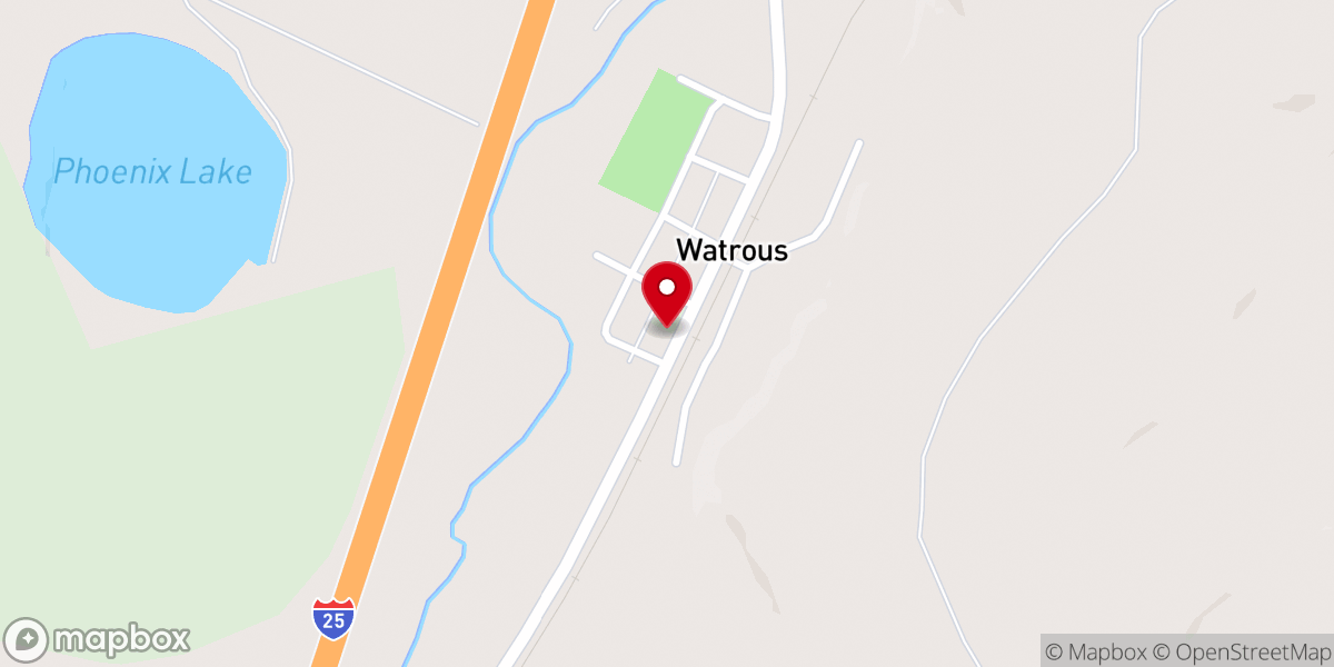 Map showing location of Watrous Coffee House