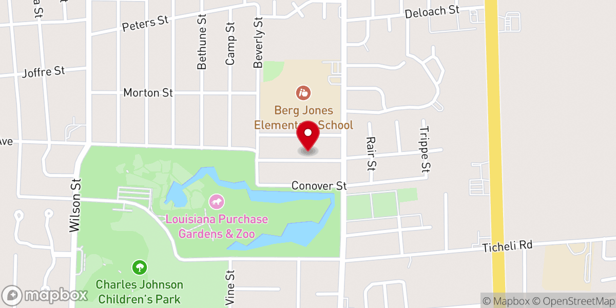 Map showing location of New Antioch Baptist Church