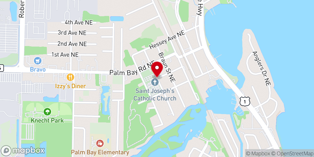 Map showing location of Saint Joseph Chapel