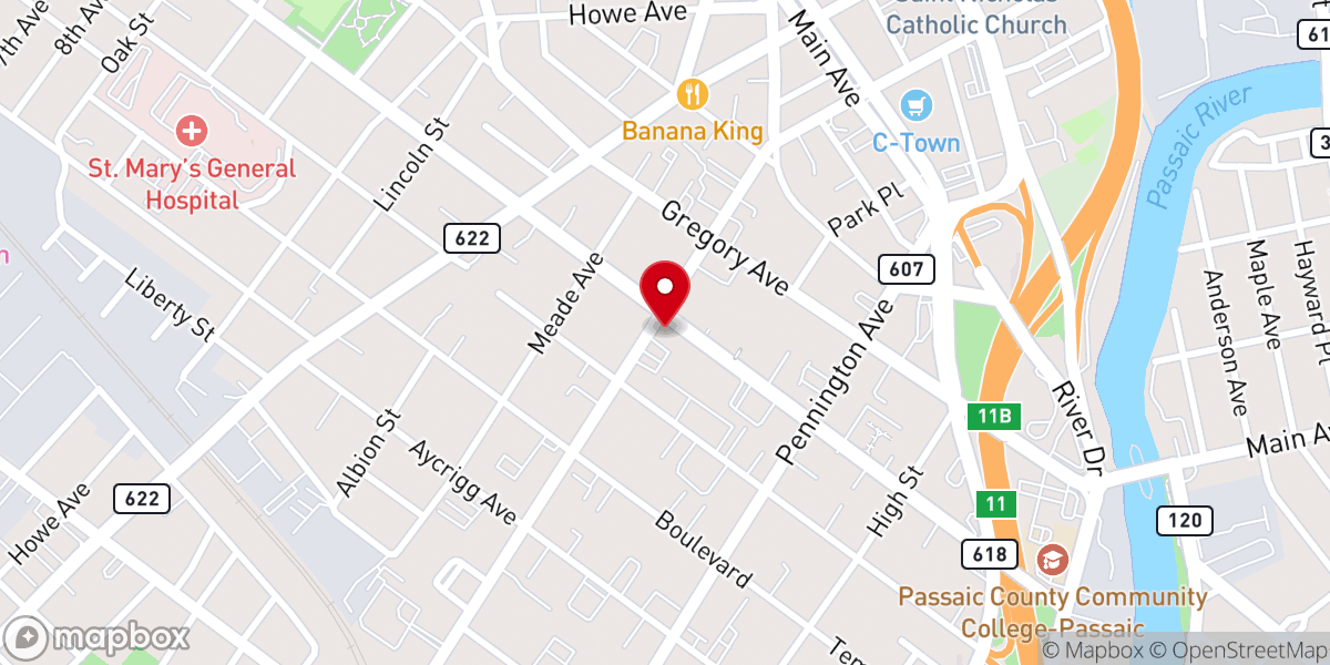 Map showing location of Primera Iglesia Bautista