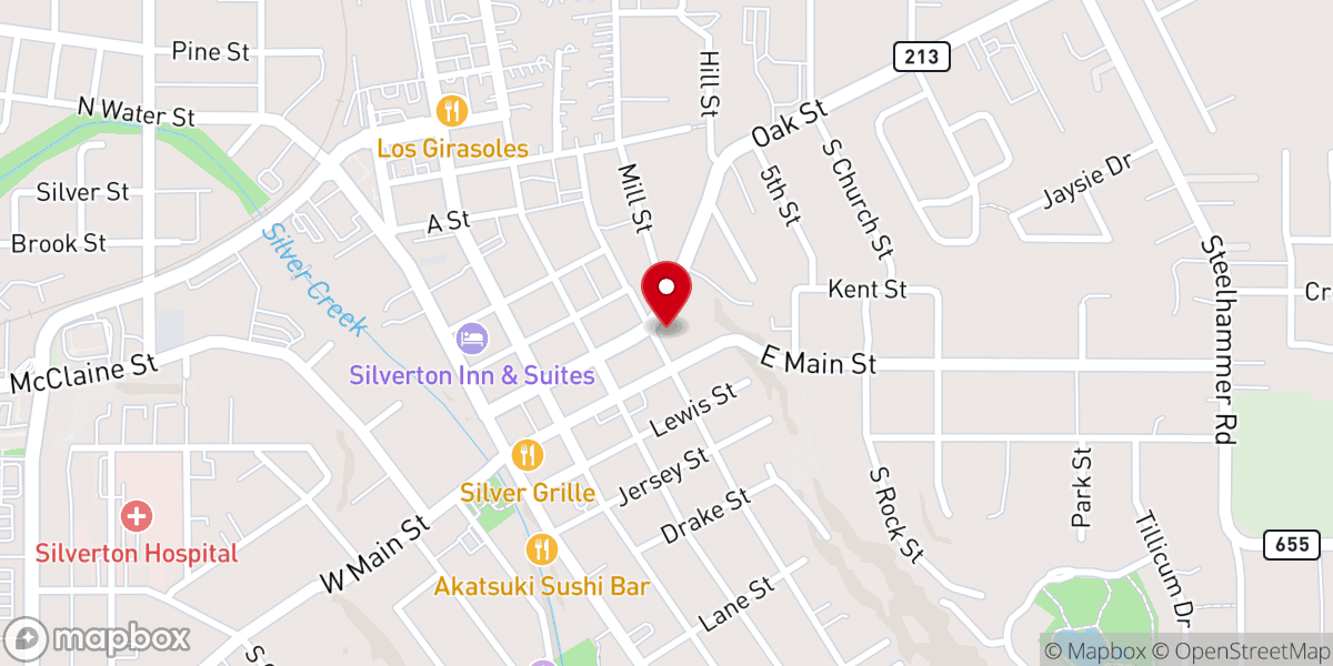 Map showing location of Oak Street Church