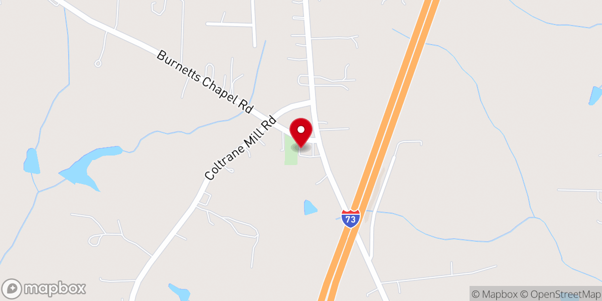 Map showing location of Burnetts Chapel