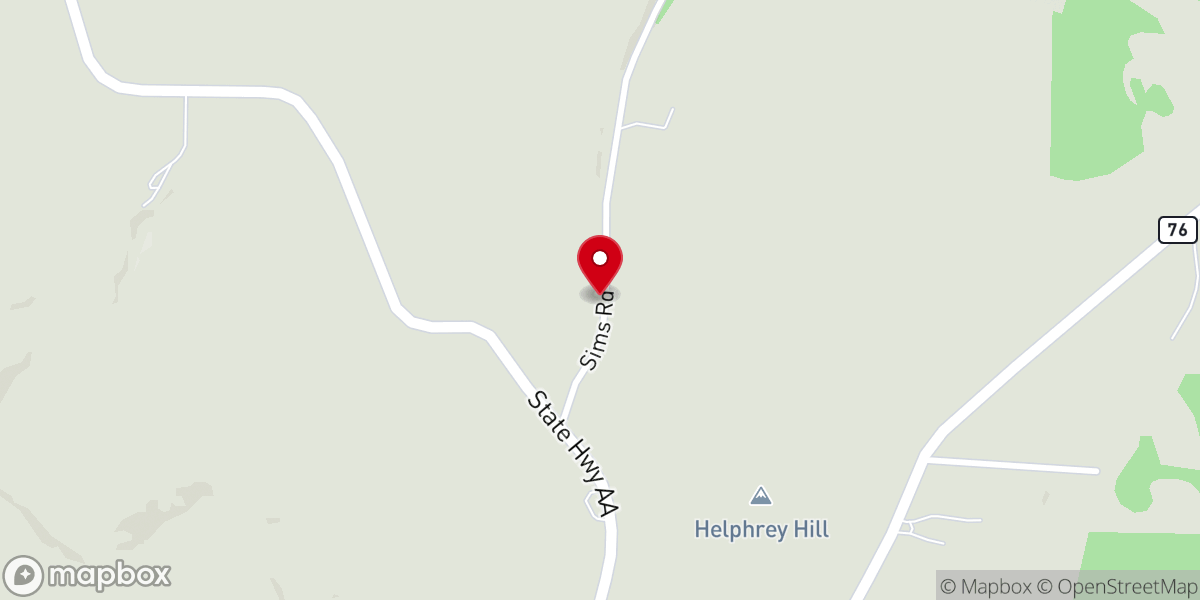Map showing location of Bryant Ridge Church