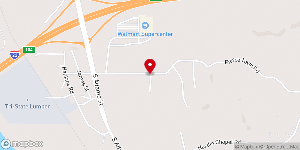 Map showing location of Lighthouse Baptist Church