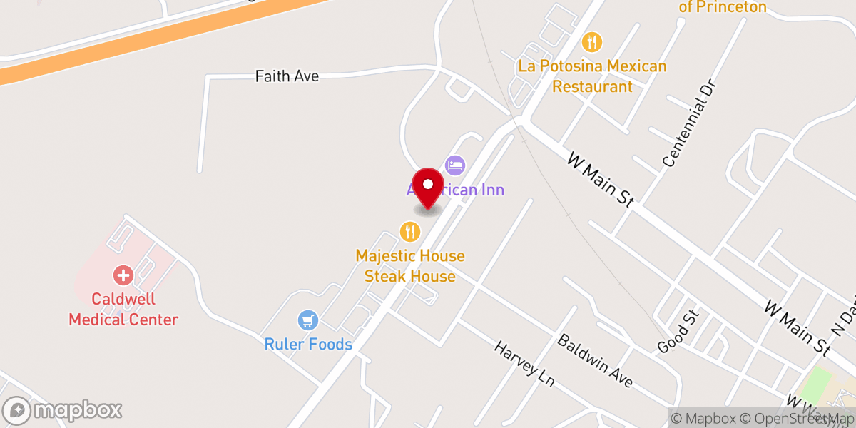 Map showing location of Little Caesars Pizza