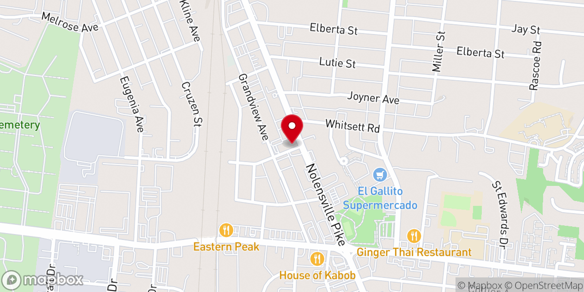 Map showing location of Nashville Life Church