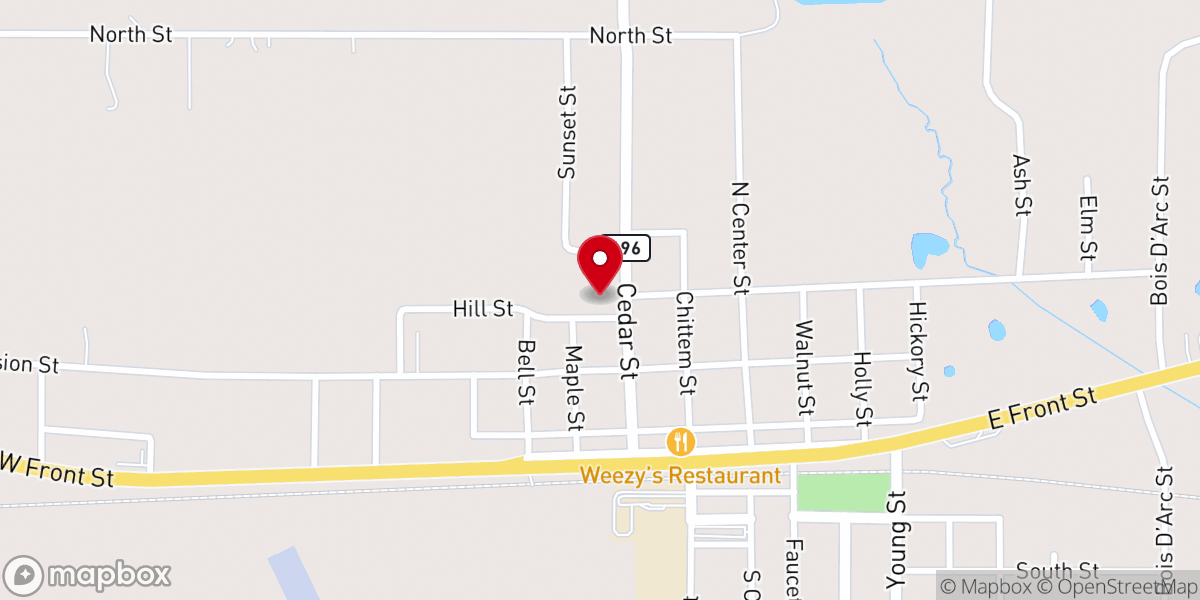 Map showing location of Blossom Church of God
