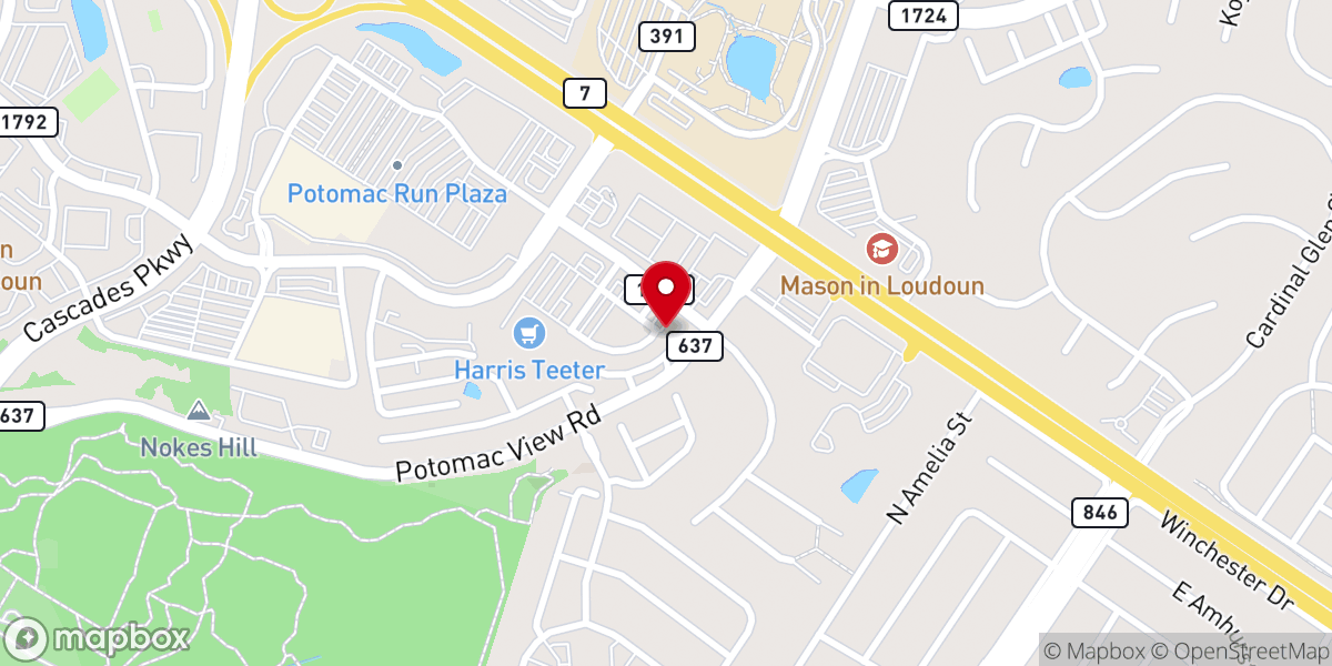 Map showing location of Cascades Overlook Town Center