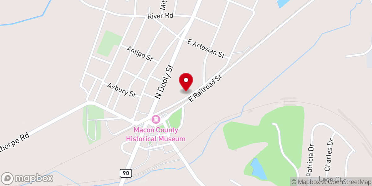 Map showing location of St James CME Church
