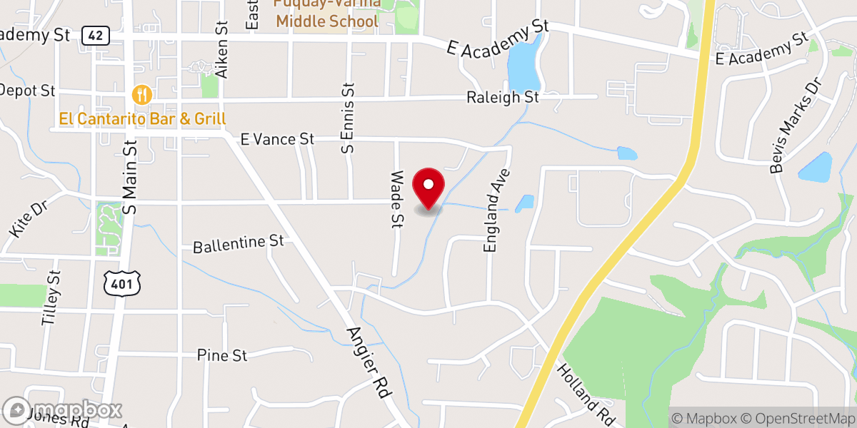 Map showing location of Wake Chapel Christian Church Inc