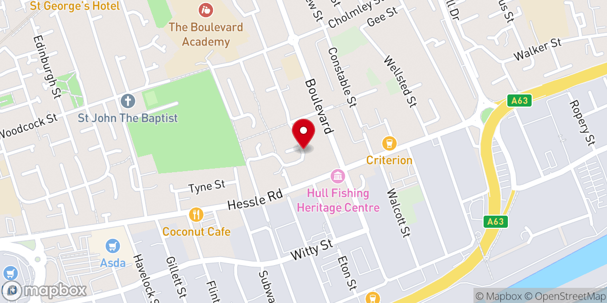 Map showing location of Redbourne Street Church