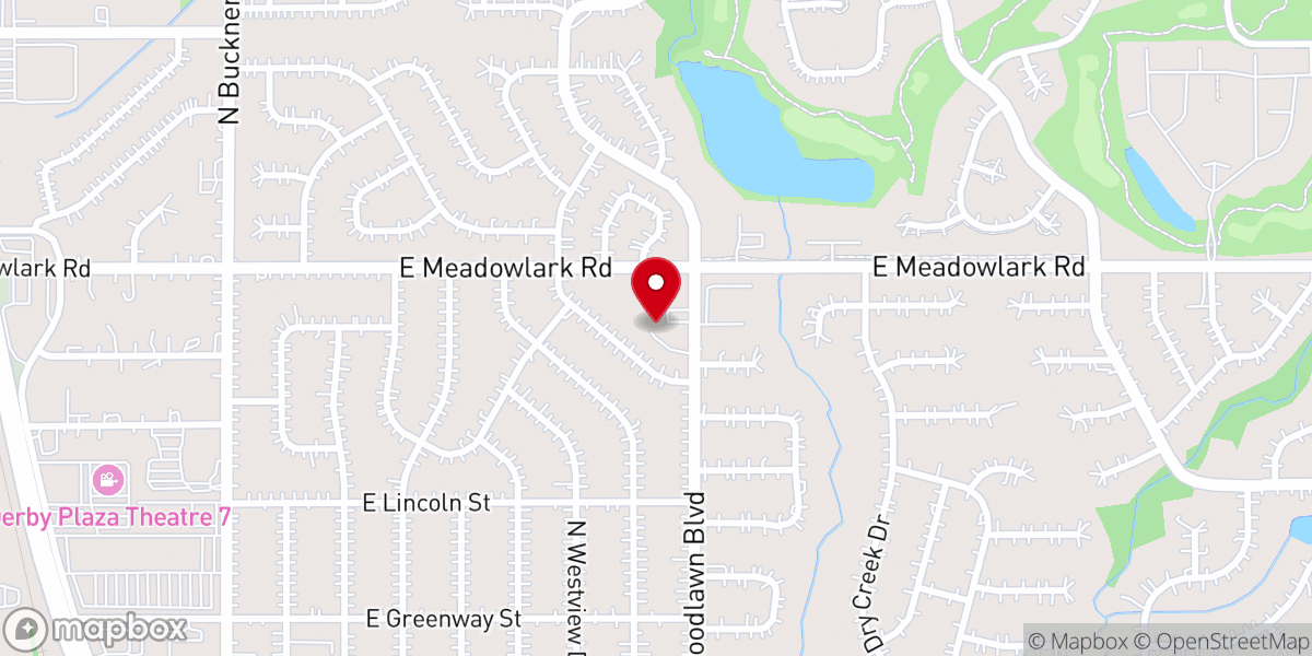 Map showing location of North Woodlawn Baptist Church