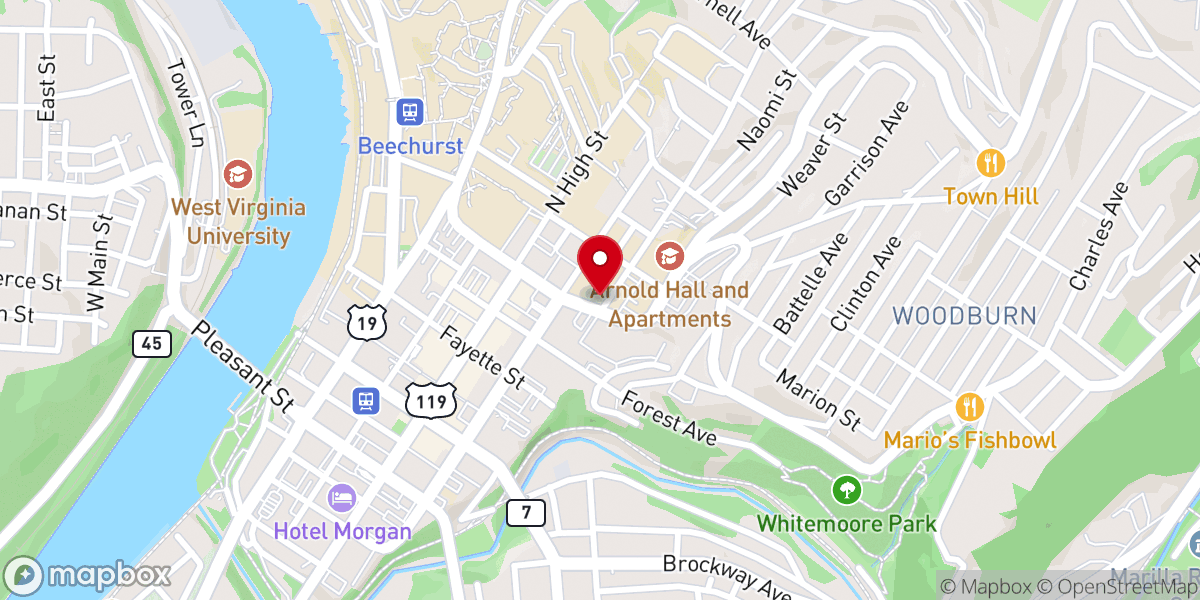 Map showing location of Campus Ministry Center