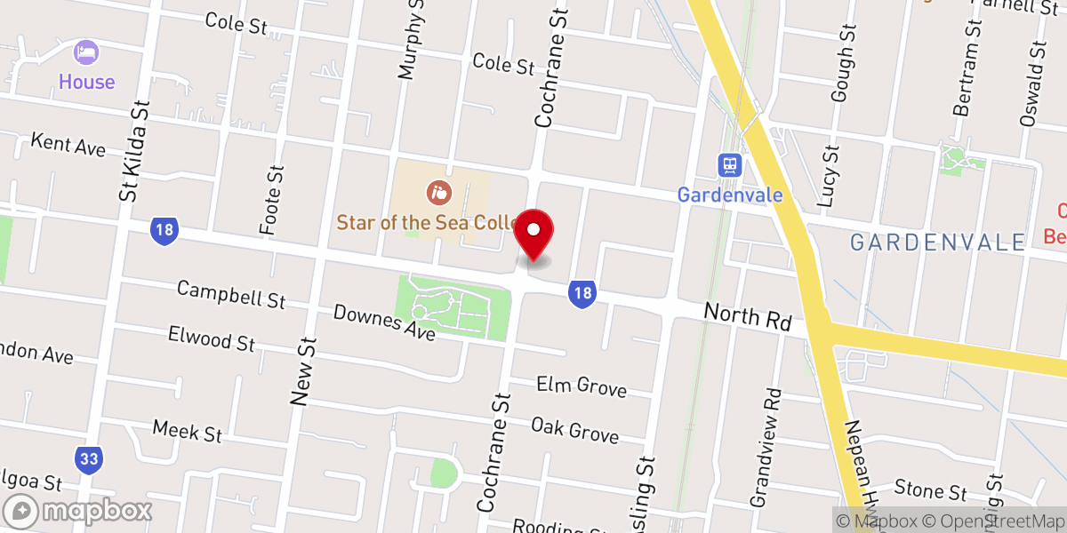 Map showing location of St Stephen's Anglican Church