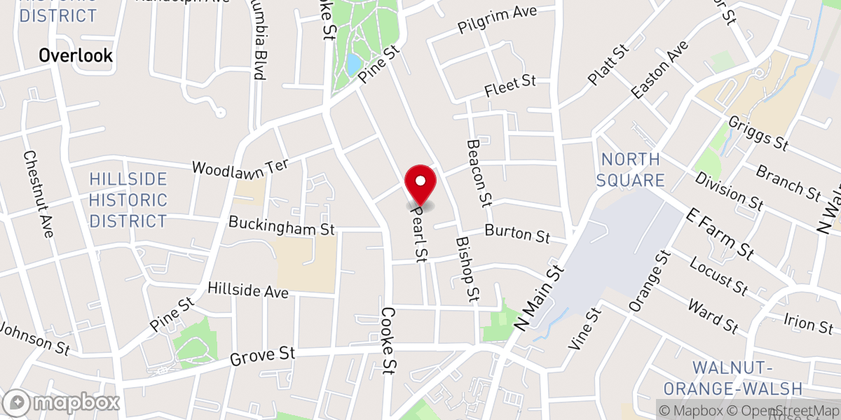 Map showing location of Mount Olive African Methodist Episcopal Zion Church
